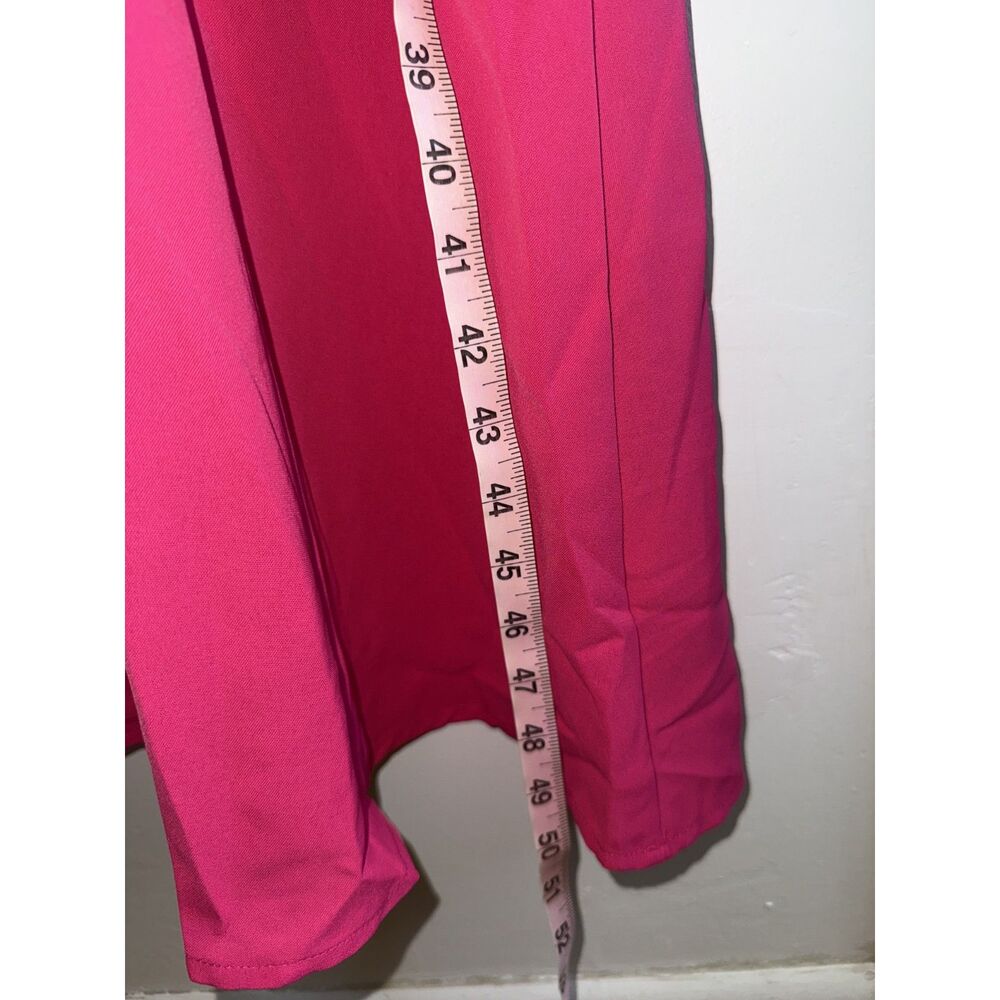 Hot Pink V-Neck Faux Wrap Maxi Dress Smocked Waist XL - Picture 4 of 7